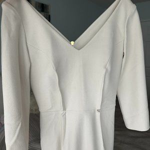 Safiyaa White Zip Pencil Dress FR36